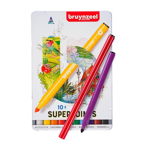 Bruynzeel Super point felt tip set | 10 colours