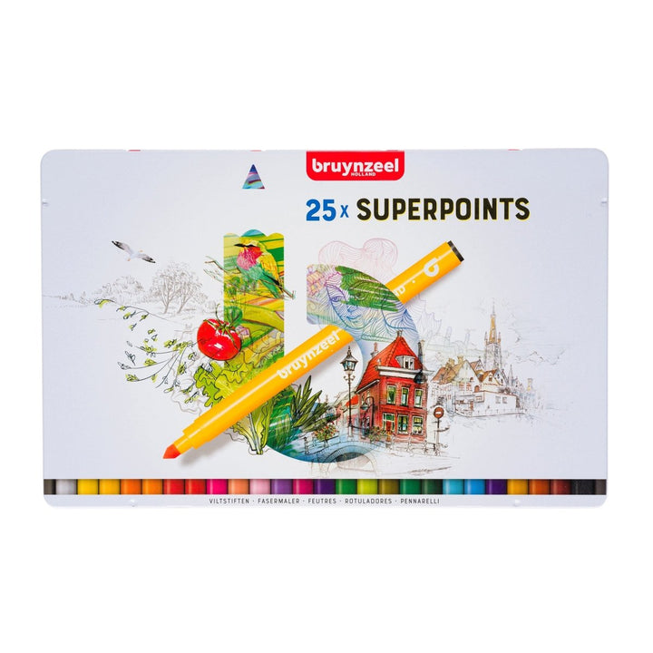 Bruynzeel Super point felt tip set | 25 colours