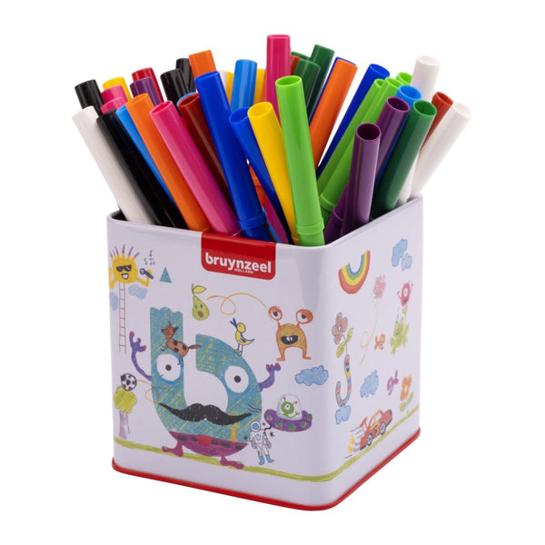 Bruynzeel Super point felt tips tin | 48 colours