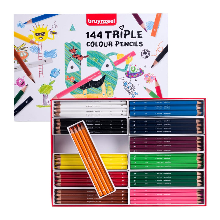 Bruynzeel Triple colour pencil set | 12 x 12 colours