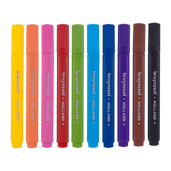 Bruynzeel Triple felt tip set | 10 colours