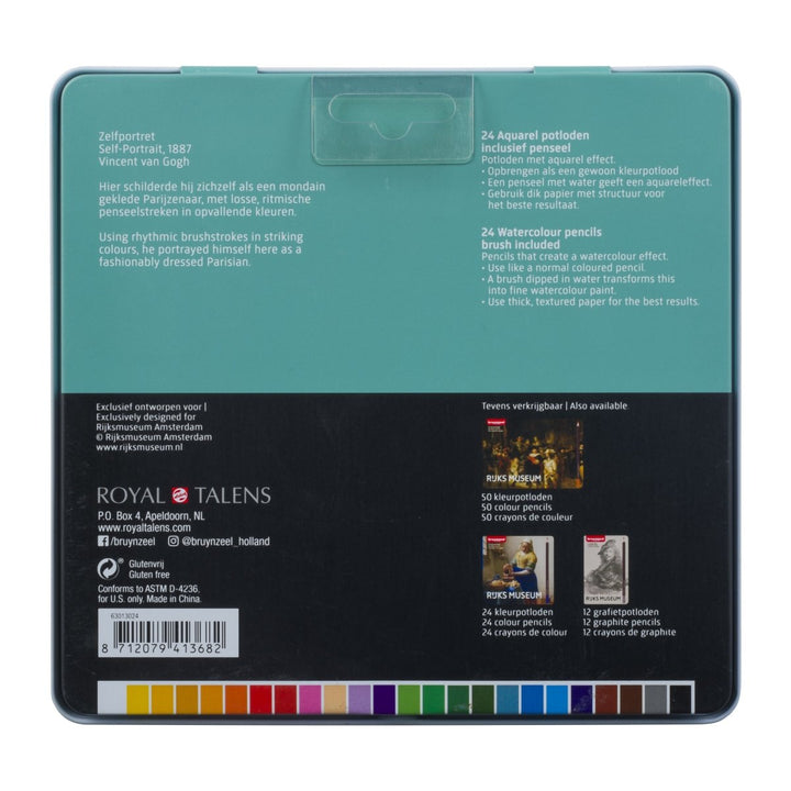 Bruynzeel Watercolour pencil tin Rijksmuseum - Vincent van Gogh | 24 colours + brush