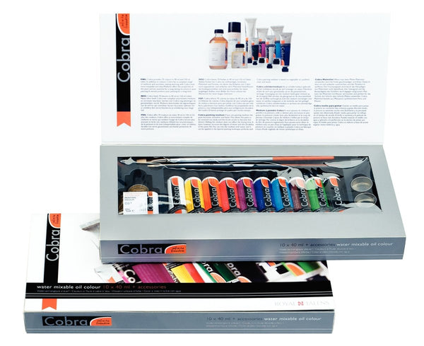 Cobra Artist oil colour gift set | 10 x 40 ml + accessories