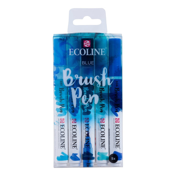 Ecoline Brush Pen set Blue | 5 colours