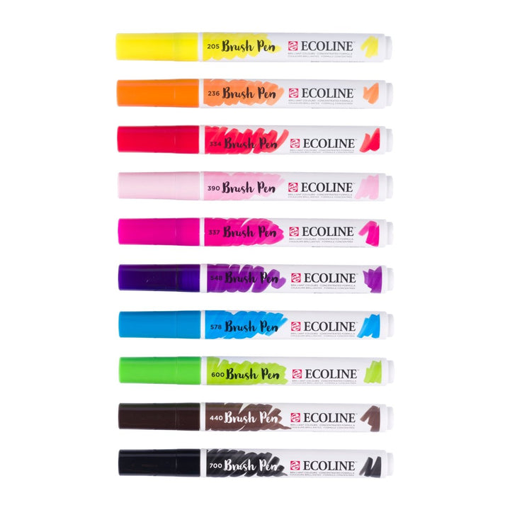 Ecoline Brush Pen set Bright | 10 colours