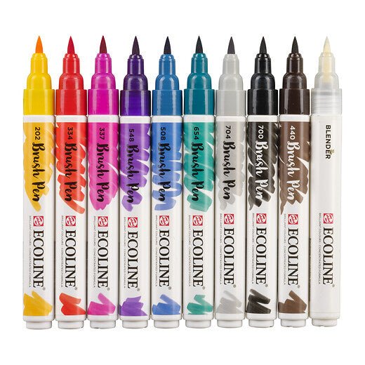 Ecoline Brush Pen set Hand Lettering | 10 colours