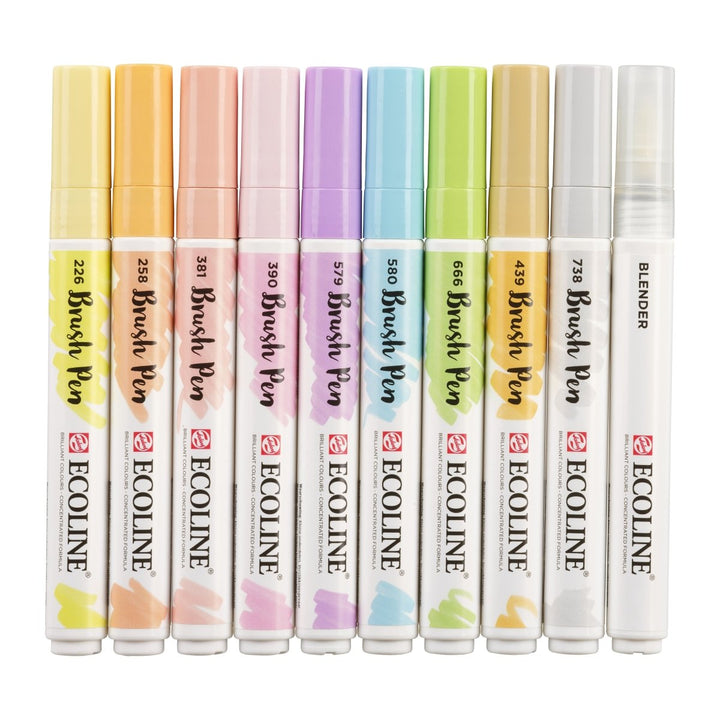 Ecoline Brush Pen set Pastel | 10 colours