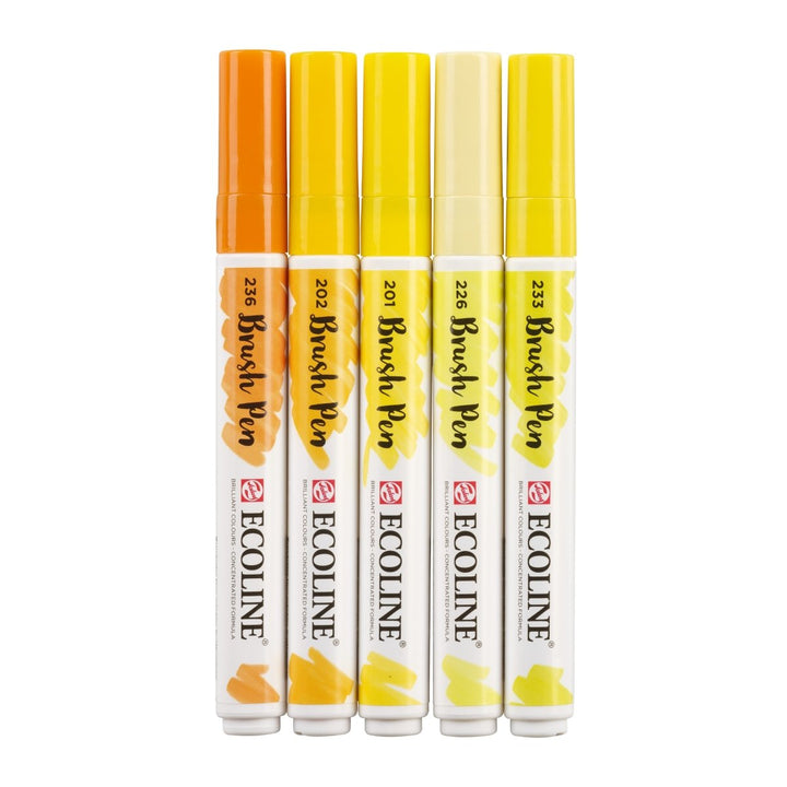 Ecoline Brush Pen set Yellow | 5 colours