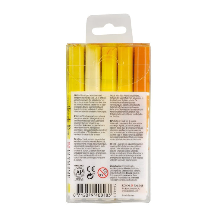 Ecoline Brush Pen set Yellow | 5 colours