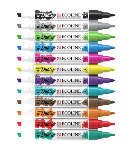 Ecoline Duotip marker set Basic | 12 colours