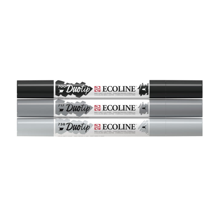 Ecoline Duotip marker set Black & Grey | 3 colours