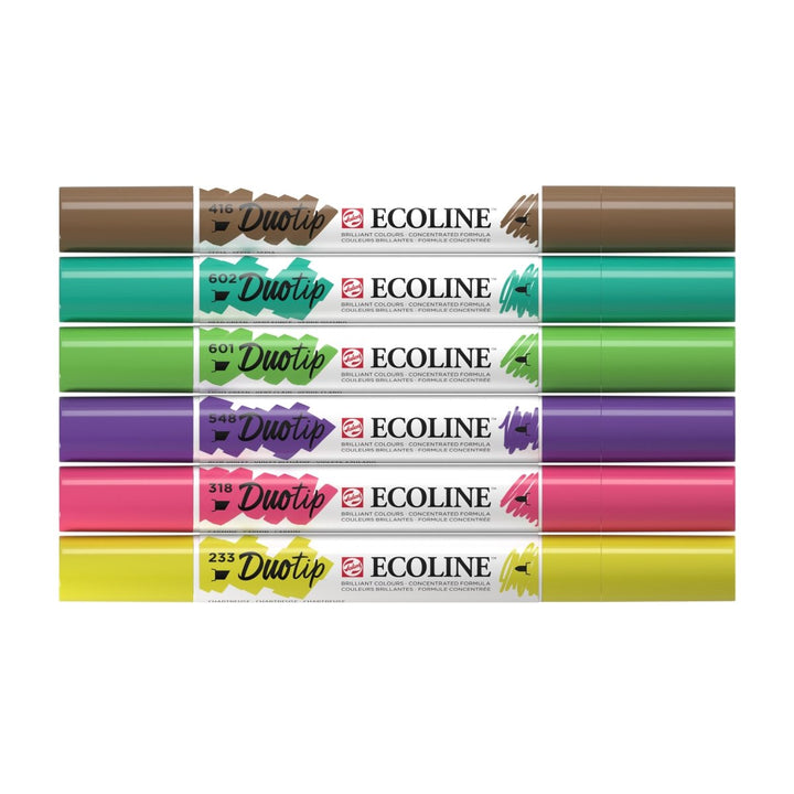 Ecoline Duotip marker set Botanic | 6 colours