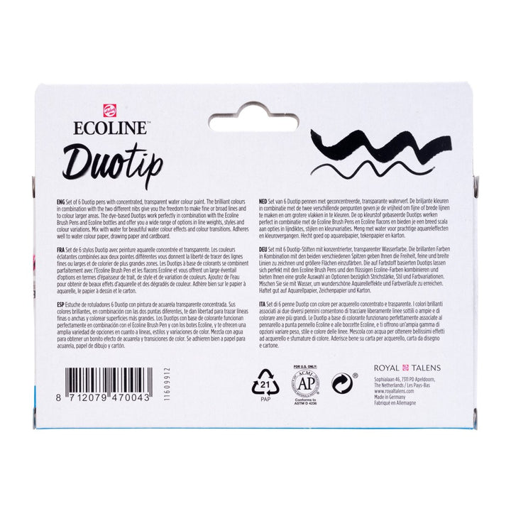 Ecoline Duotip marker set Botanic | 6 colours