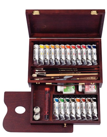 Rembrandt Acrylic colour wooden box set Master | 20 x 40 ml + accessories