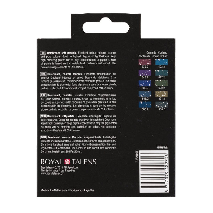 Rembrandt Soft pastel set Dark Shades | 10 half pastels