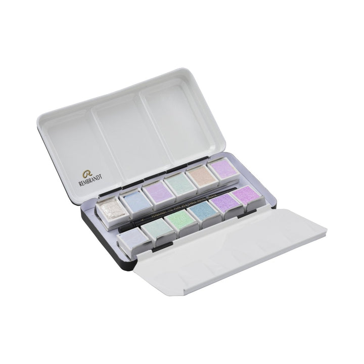 Rembrandt Watercolour metal tin set Specialty Colour Selection | 12 pans + brush