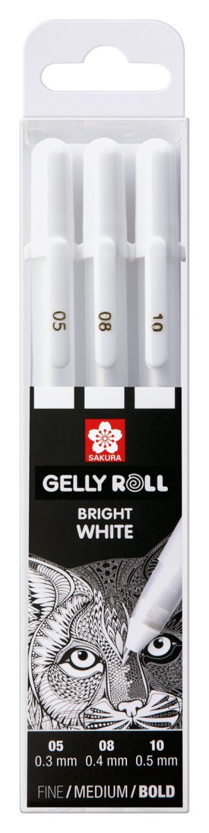 Sakura Gelly Roll set Bright White fine - medium - bold | 3 pens