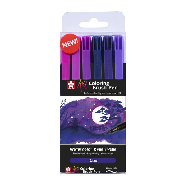 Sakura Koi Coloring Brush Pen set Galaxy | 6 colours