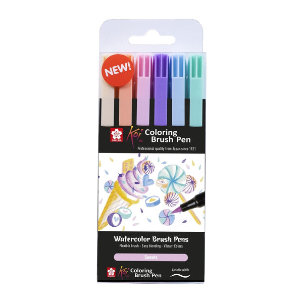 Sakura Koi Coloring Brush Pen set Sweets | 6 colours