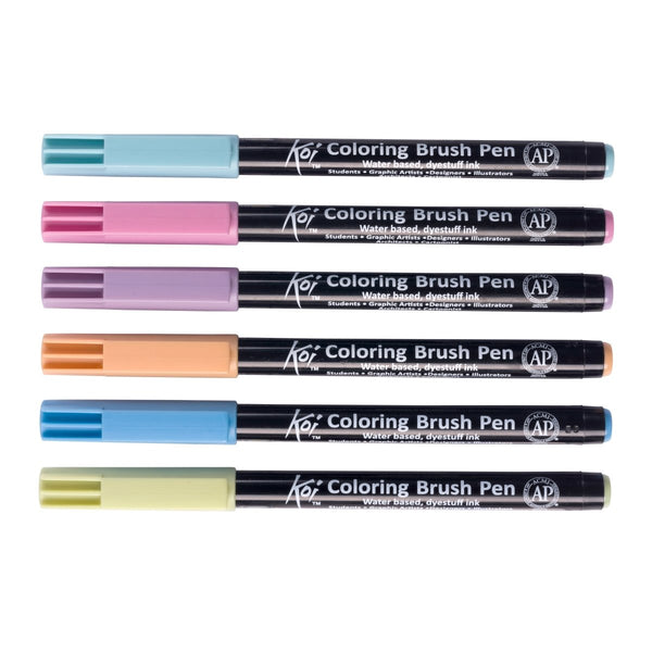 Sakura Koi Colouring Brush Pen set Earth| 6 colours