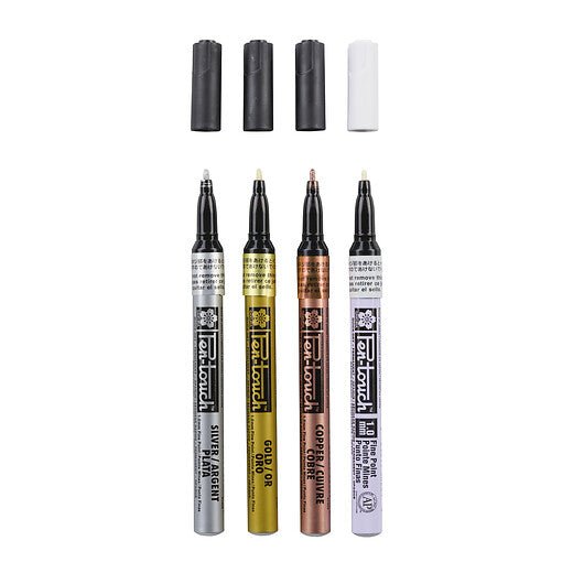 Sakura Pen - Touch Fine set Metallic + White | 4 colours