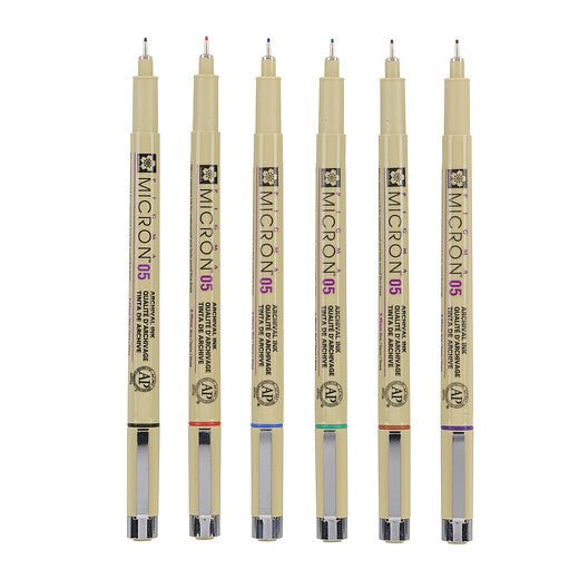 Sakura Pigma Micron 05 fineliner set | 6 colours