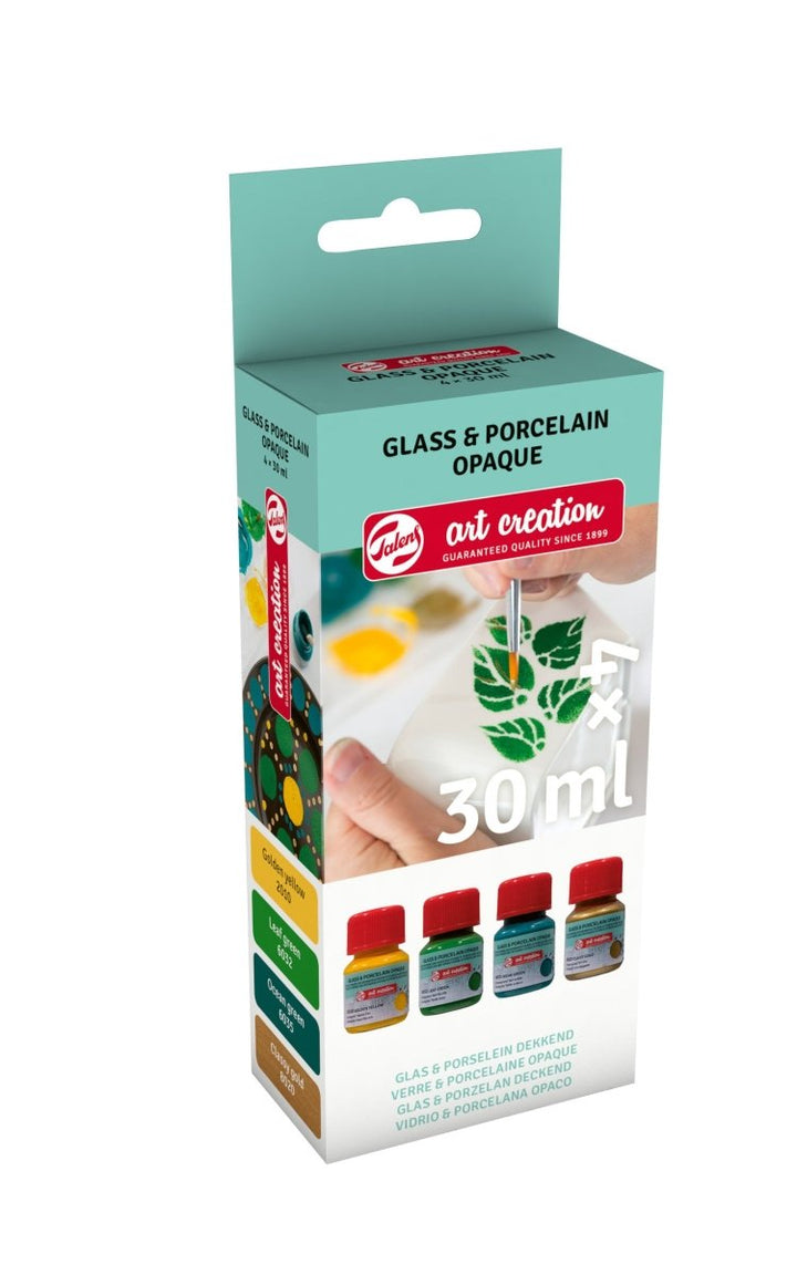 Talens Art Creation Glass & Porcelain Opaque set Green Gold | 4 x 30 ml