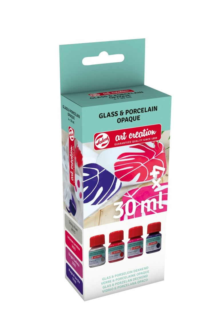 Talens Art Creation Glass & Porcelain Opaque set Pink Silver | 4 x 30 ml