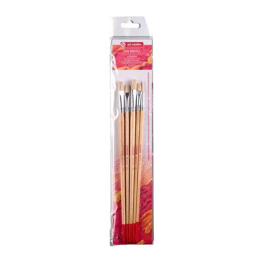 Talens Art Creation Oil & acrylic brush set hog bristle | 5 brushes