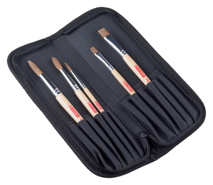 Talens Art Creation Watercolour brush set pony/polyester | 5 brushes + organiser