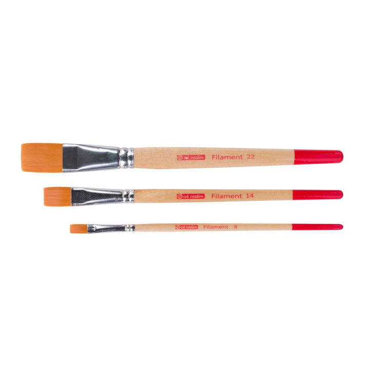 Talens Art Creation Watercolour flat brush set of 3 - polyester