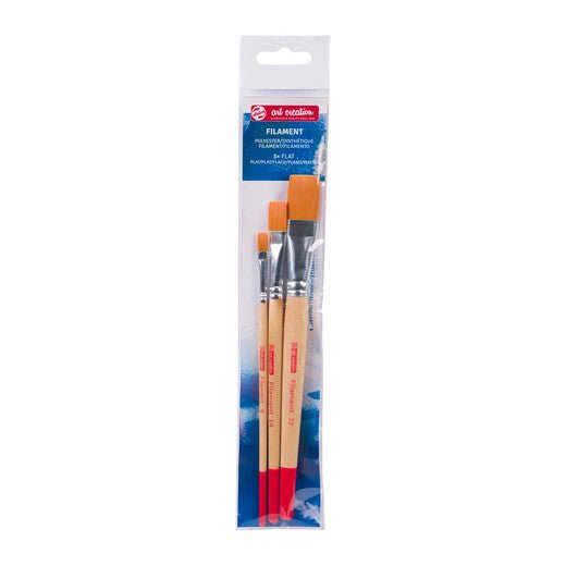 Talens Art Creation Watercolour flat brush set of 3 - polyester