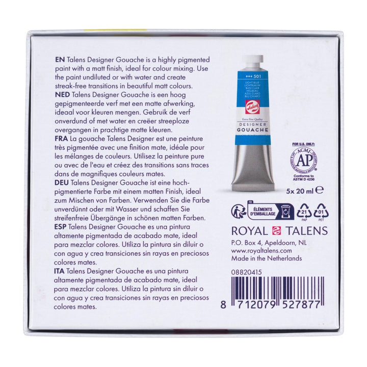 Talens Gouache Extra Fine mixing set | 5 x 20 ml tubes