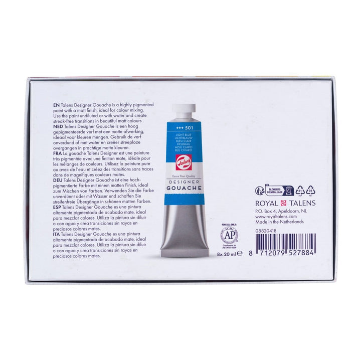 Talens Gouache Extra Fine mixing set | 8 x 20 ml tubes