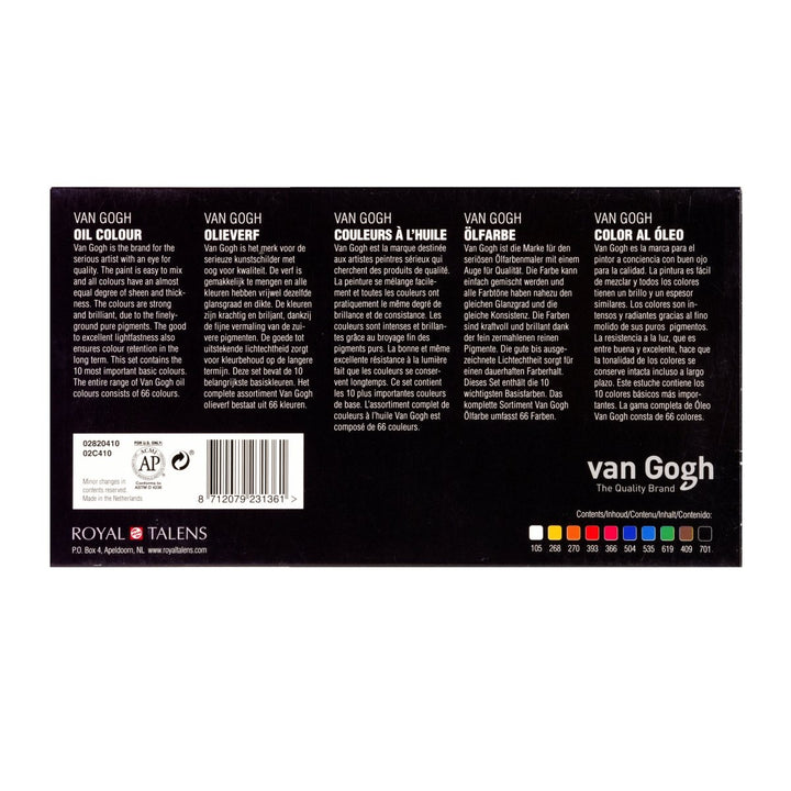 Van Gogh Oil colour basic set | 10 x 20 ml