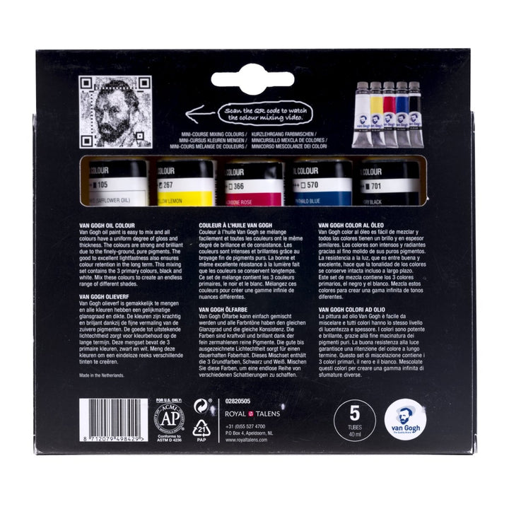 Van Gogh Oil colour primary mixing set | 5 x 40 ml