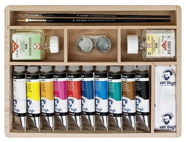 Van Gogh Oil colour wooden box Basic | 10 x 40 ml + accessories