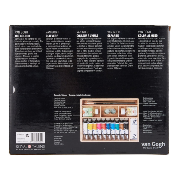 Van Gogh Oil colour wooden box Basic | 10 x 40 ml + accessories