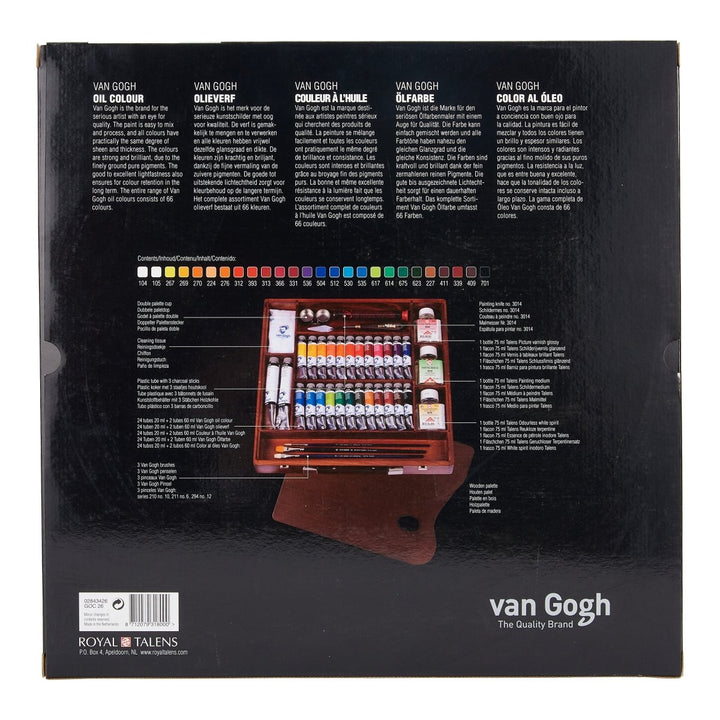 Van Gogh Oil colour wooden box Expert | 24 x 20 ml, 2 x 60 ml + accessories