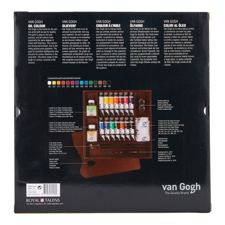 Van Gogh Oil colour wooden box Inspiration | 14 x 40 ml + accessories