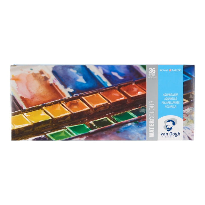 Van Gogh Watercolour metal case set | 36 half pans + brush