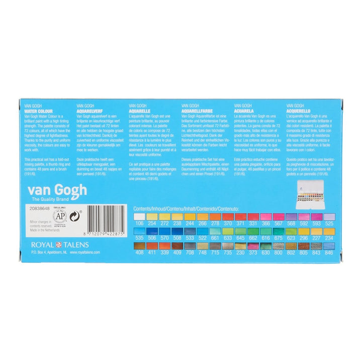 Van Gogh Watercolour metal case set | 48 half pans