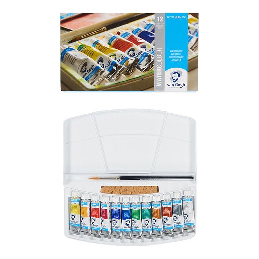 Van Gogh Watercolour plastic case set | 12 x 10 ml tubes