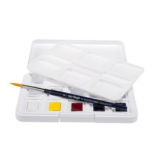 Van Gogh Watercolour pocket box primary mixing set | 5 half pans + 7 empty spaces