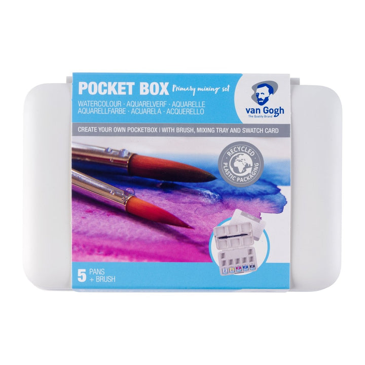 Van Gogh Watercolour pocket box primary mixing set | 5 half pans + 7 empty spaces