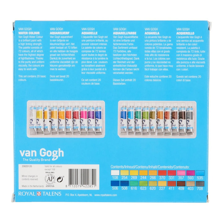 Van Gogh Watercolour set | 20 x 10 ml tubes